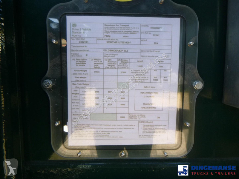 Semi remorque Feldbinder Powder tank alu 60 m3...