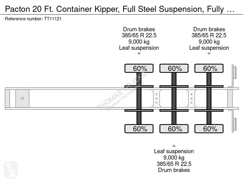 نصف مقطورة Pacton 20 Ft. Container Kipper, Full...