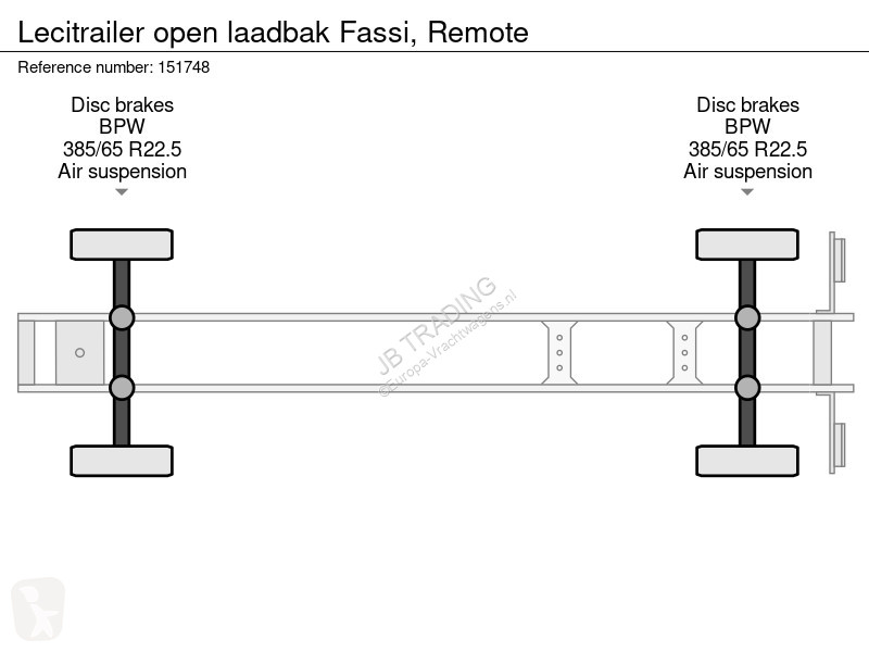 Semitrailer Lecitrailer open laadbak Fassi, Remote