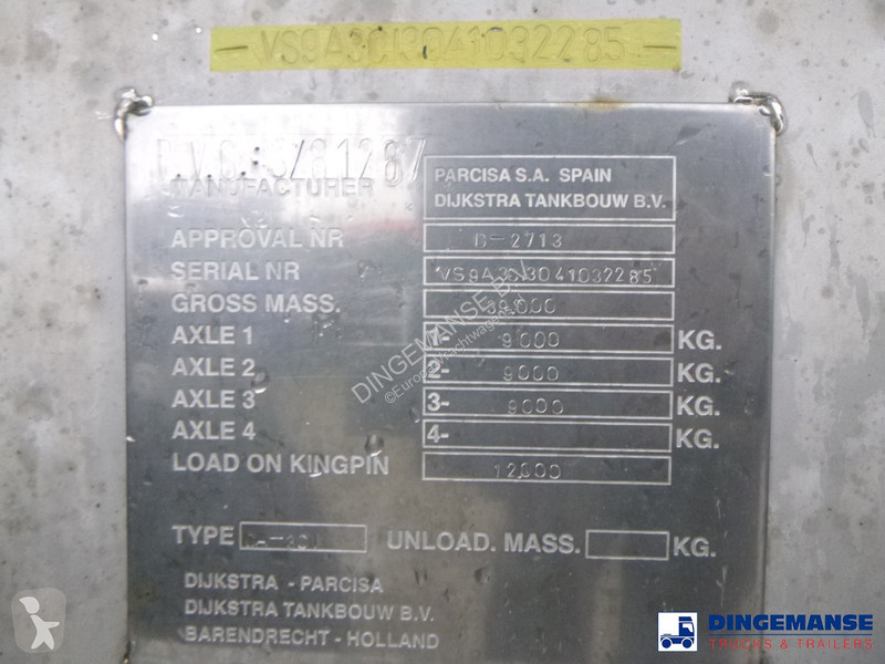 Semitrailer Parcisa Chemical tank inox L4BH 30...