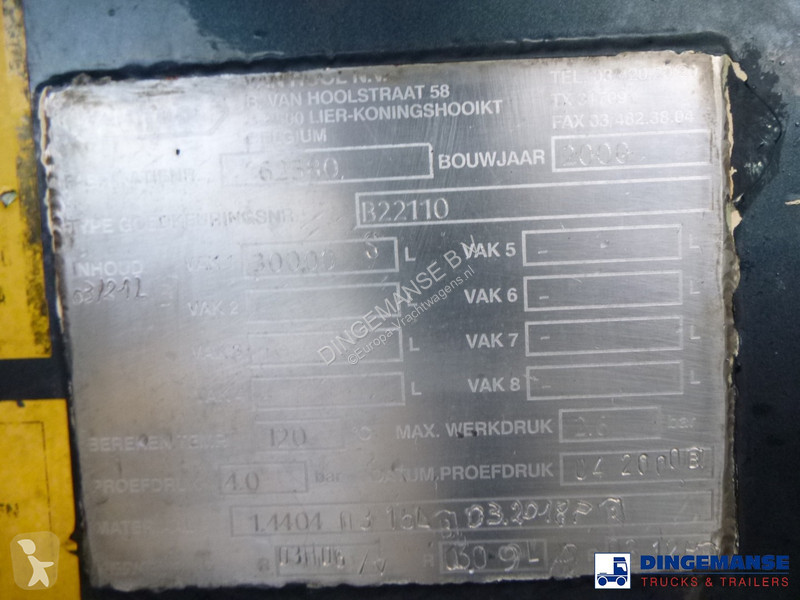 Semiremorca Van Hool Chemical tank inox 30 m3 /...