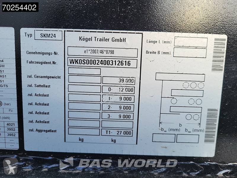 Semi remorque Kögel SKM24 3 axles NEW Direkt...