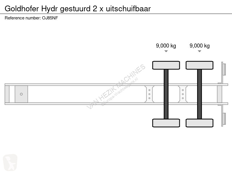 Oplegger Goldhofer Hydr gestuurd 2 x uitschuifbaar