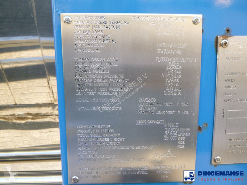 Semiremorca Clayton Chemical tank inox L4BN...