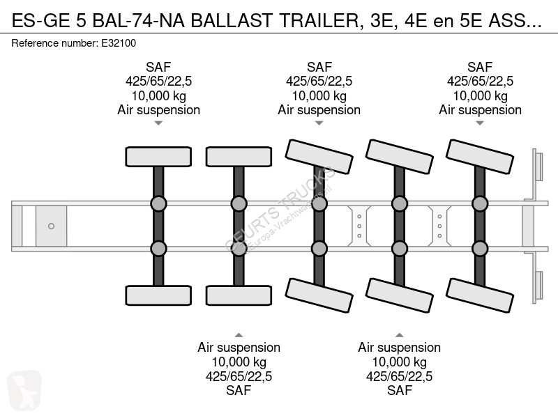 Oplegger ES-GE 5 BAL-74-NA BALLAST TRAILER, 3E,...