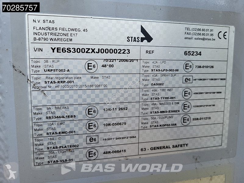 Semitrailer Stas S300ZX 3 axles 10mm