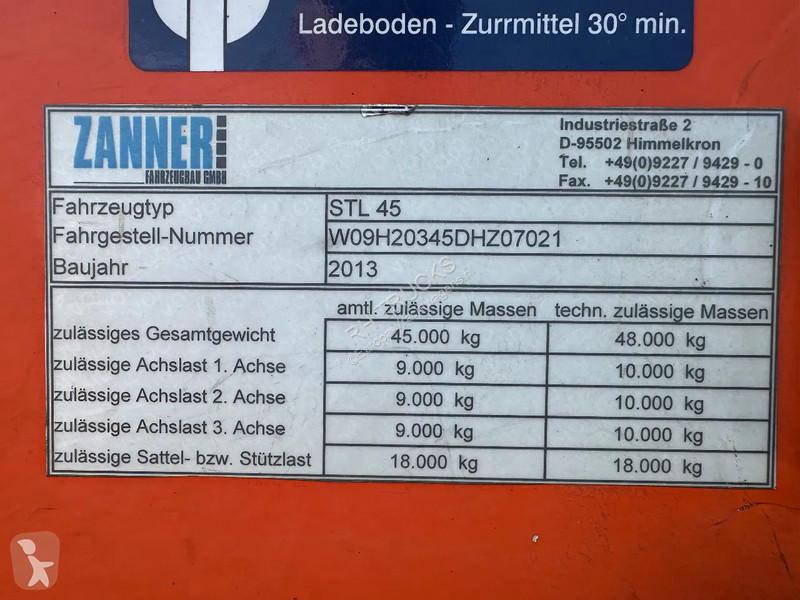 Oplegger  STL 45, 2 AXLE FORCED...