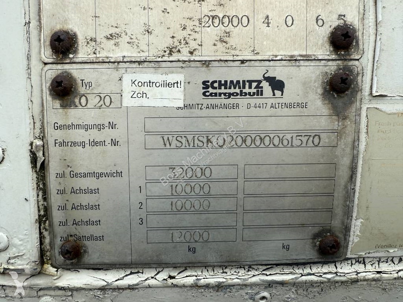 نصف مقطورة Schmitz Cargobull 20 - Automatic...