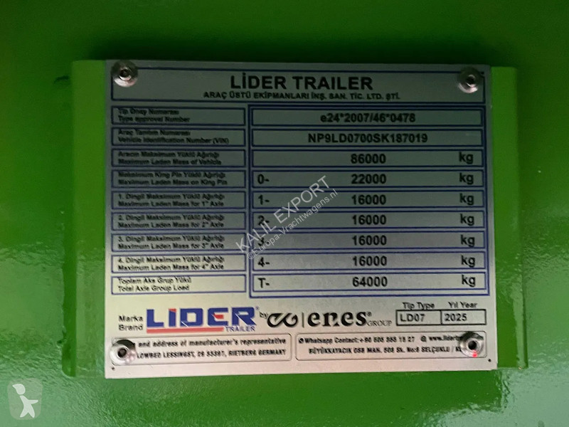 نصف مقطورة Lider LD07 New Unused Low Bed 4 Axle...