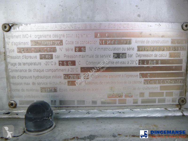 نصف مقطورة Maisonneuve Bitumen tank inox 34.8...