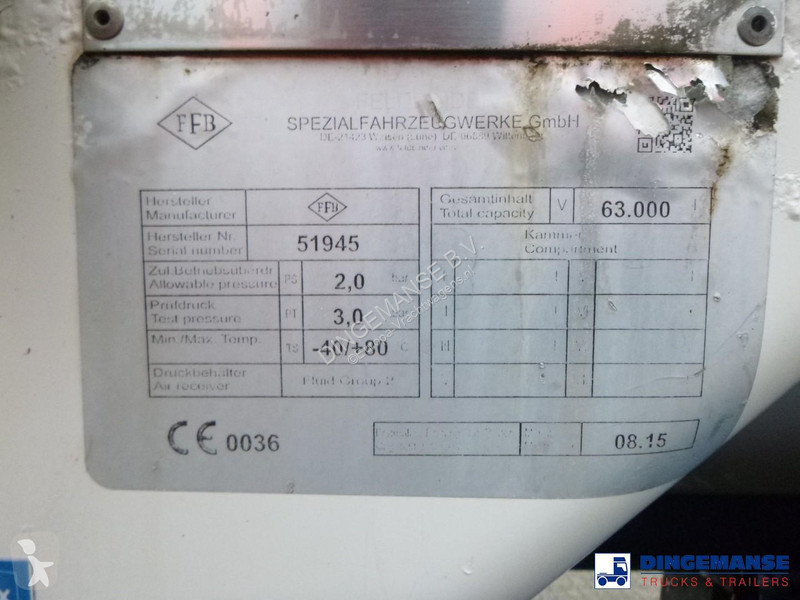 نصف مقطورة Feldbinder Powder tank alu 63 m3...