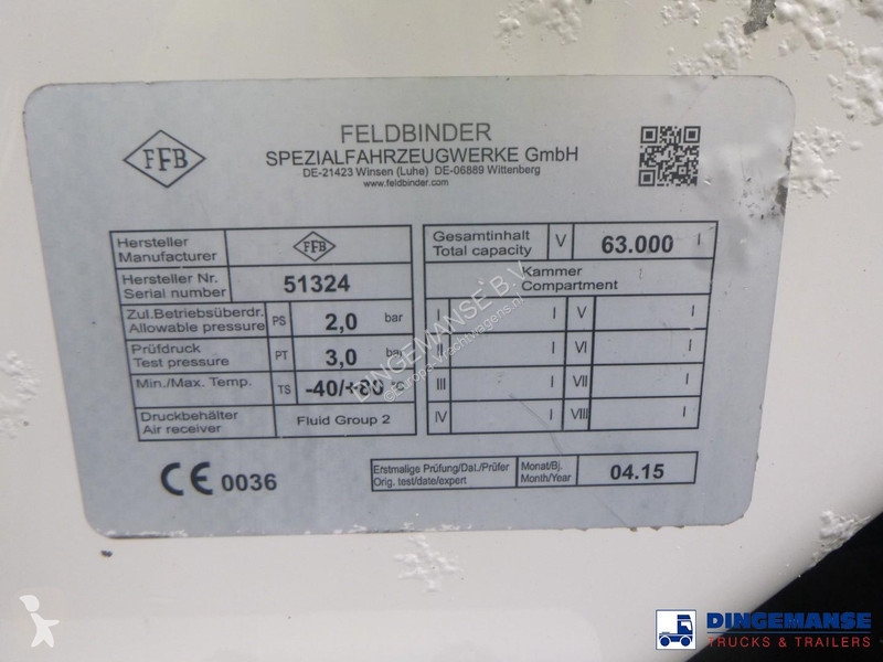 Félpótkocsi Feldbinder Powder tank alu 63 m3...