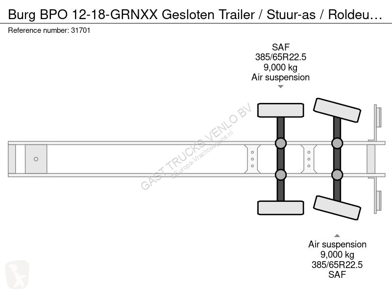 نصف مقطورة Burg BPO 12-18-GRNXX Gesloten...