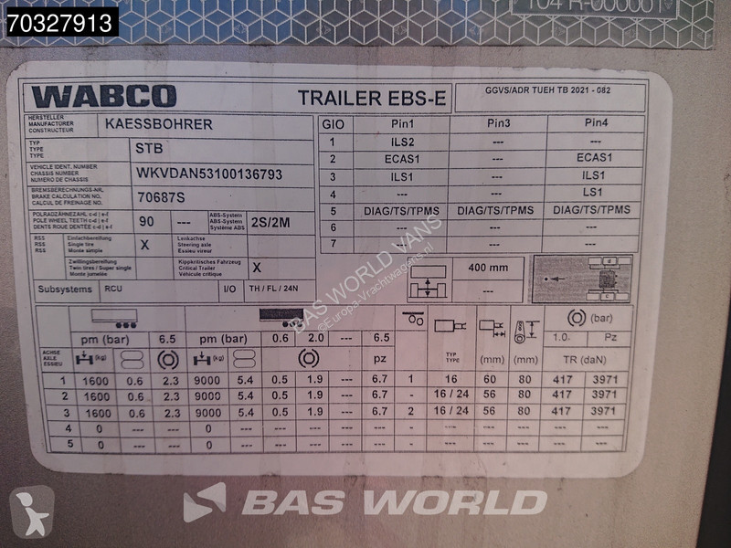 نصف مقطورة Kässbohrer STB NEW! 30.000L Bitumen