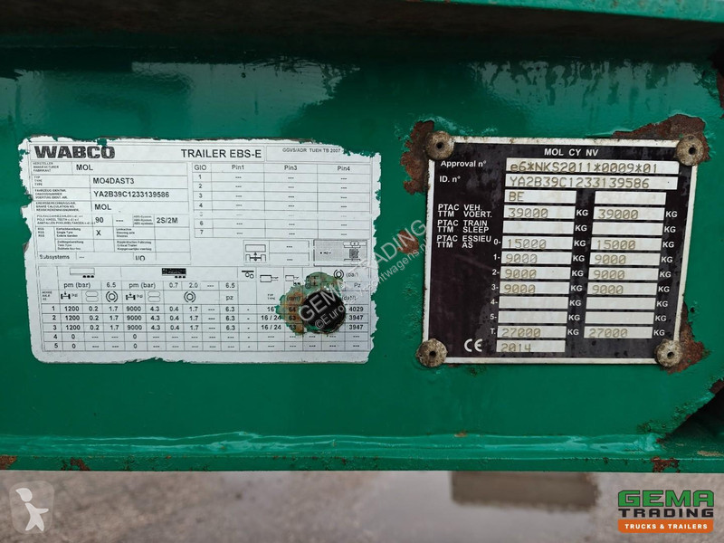 نصف مقطورة MOL MO4DAST3 3-Axle SAF - Tipper...