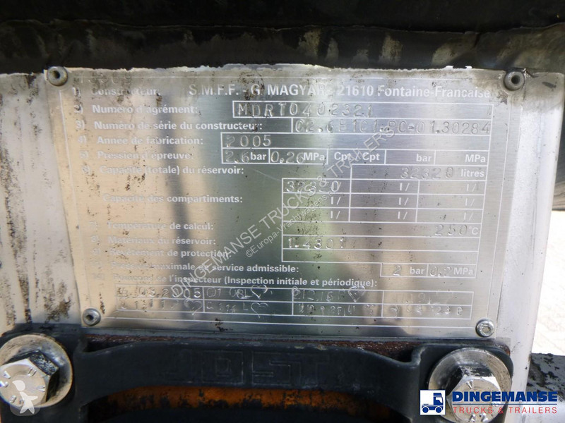 Félpótkocsi Magyar Bitumen tank inox 33.2 m3 /...