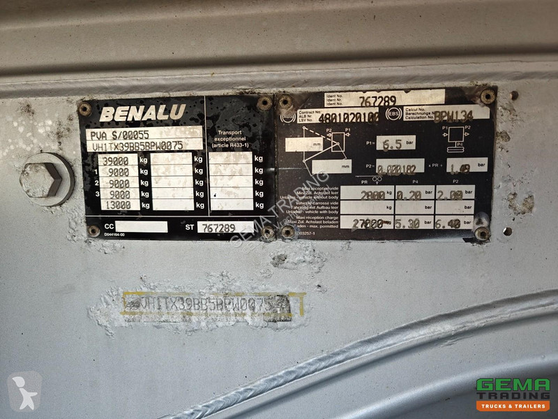 Полуприцеп Benalu TX39 57m³ - DeWagtere - BPW...