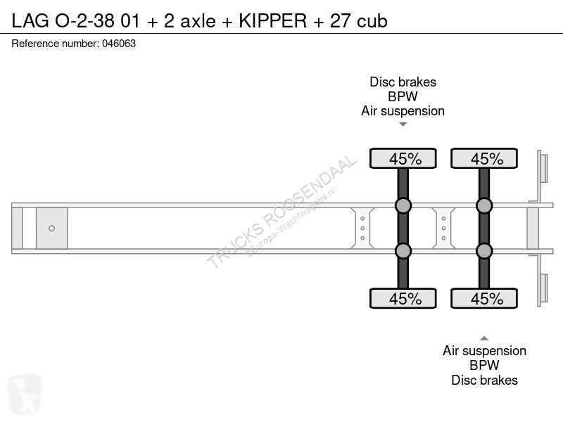 Semi reboque LAG O-2-38 01 + 2 axle + KIPPER +...
