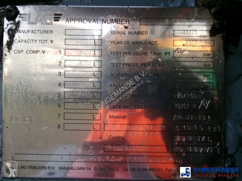 Semiremorca LAG Fuel tank alu 45.2 m3 / 6 comp...