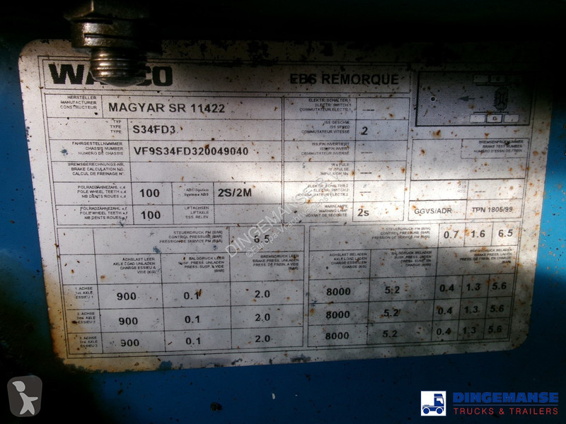Semiremorca Magyar Bitumen tank inox 29.5 m3 /...