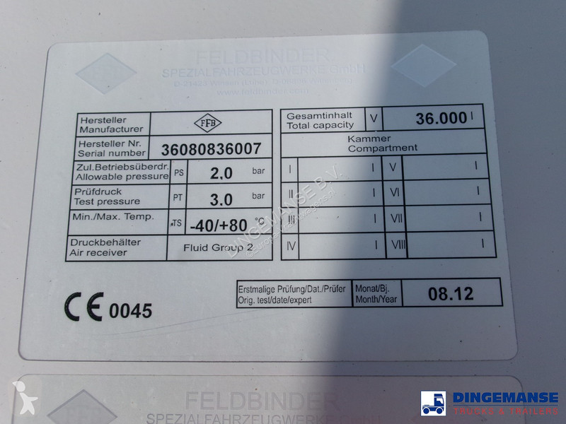 Semiremorca Feldbinder Powder tank alu 36 m3 /...