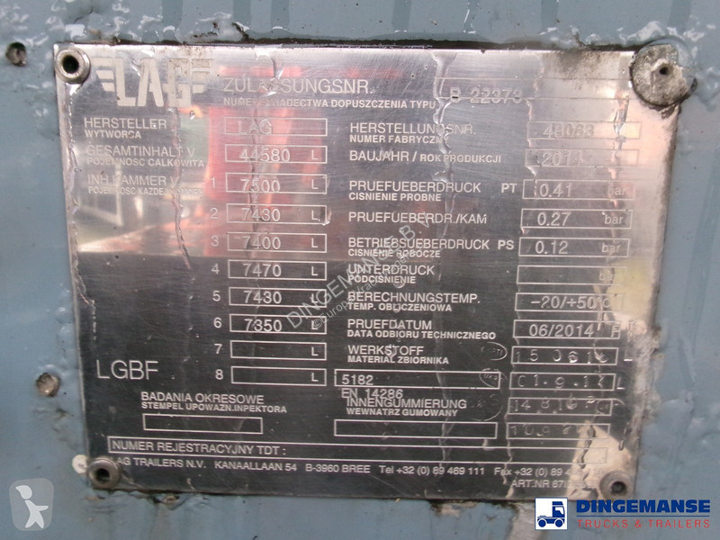 Semiremorca LAG Fuel tank alu 44.5 m3 / 6 comp...