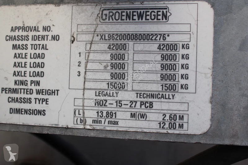 Semiremorca Groenewegen 3x BPW +3 TONS lift