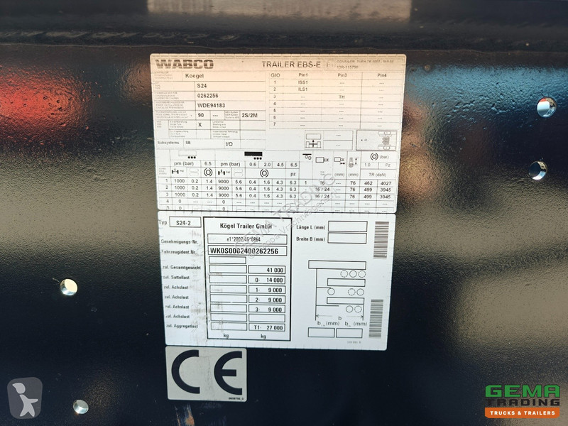Sættevogn Kögel PORT 40 SIMPLEX 20 3-Axle SAF -...