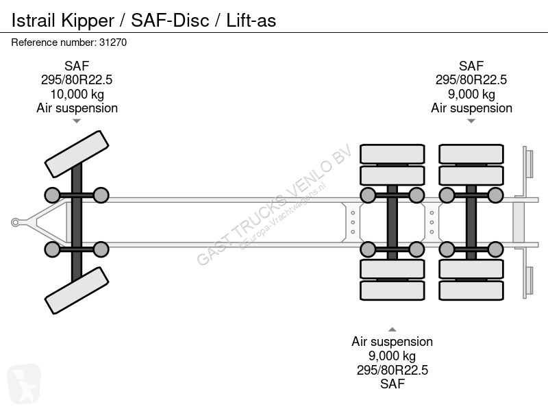 نصف مقطورة Istrail Kipper / SAF-Disc / Lift-as