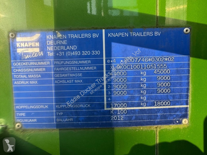 نصف مقطورة Knapen K100 92M3  WALKING FLOOR