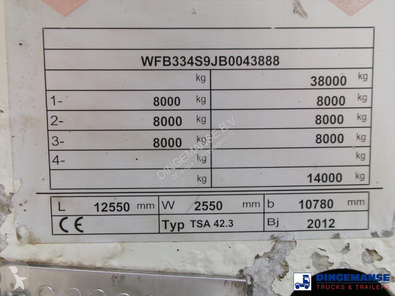 نصف مقطورة Feldbinder Fuel tank alu 44.6 m3 + pump
