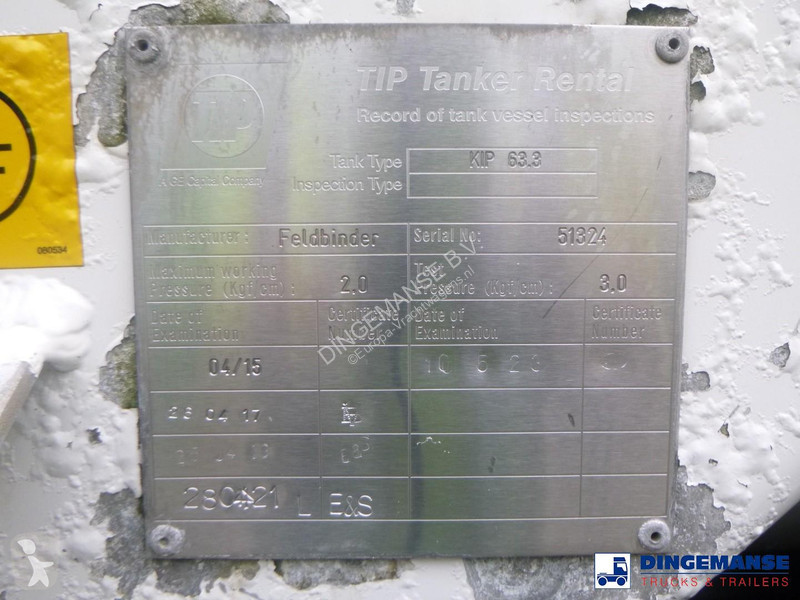Félpótkocsi Feldbinder Powder tank alu 63 m3...