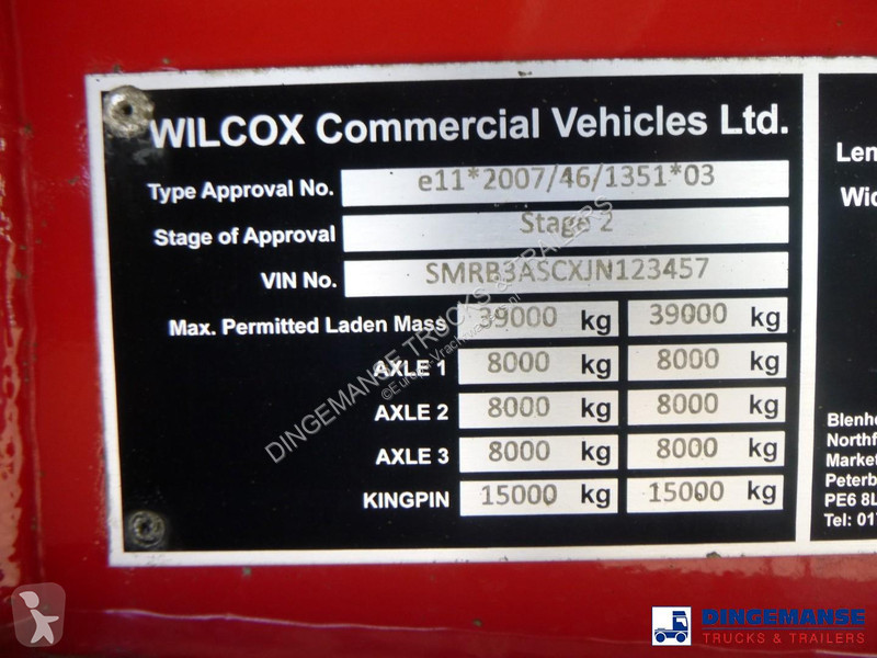 نصف مقطورة Wilcox Tipper trailer alu 55 m3 +...