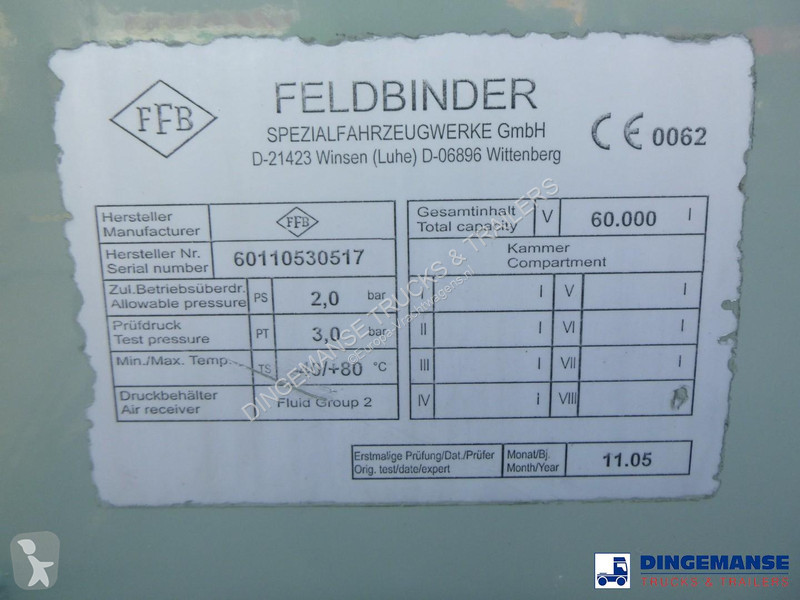 Semirremolque Feldbinder Powder tank alu 60 m3...