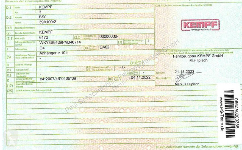 Полуприцеп Kempf SPP 36/3*Agrar...