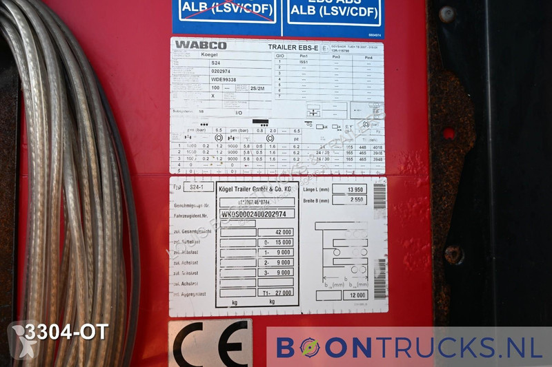 Kögel SN 24 FLATBED | HARDWOOD FLOOR * NL...