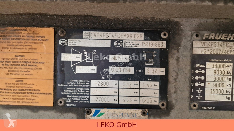 نصف مقطورة Fruehauf FRIGO SEMI 39T Vector...