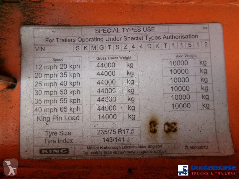 Semiremorca King 3-axle semi-lowbed trailer 44T...