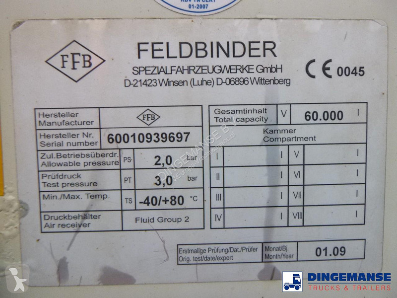 Návěs Feldbinder Powder tank alu 60 m3 (tipping)