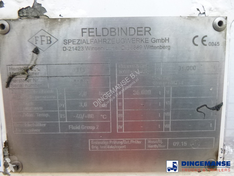Semi reboque Feldbinder Powder tank alu 36 m3 /...