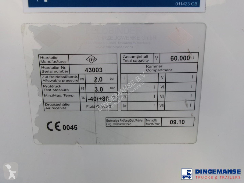 Semirremolque Feldbinder Powder tank alu 60 m3...