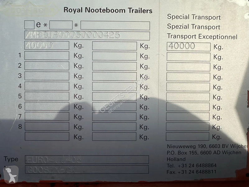 Semitrailer Nooteboom EURO-100-05 DIEPLADER /...