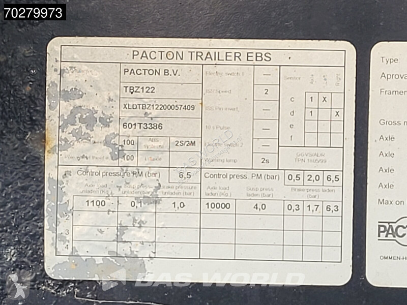 Semitrailer Pacton Carrier Vector 1850Mt...