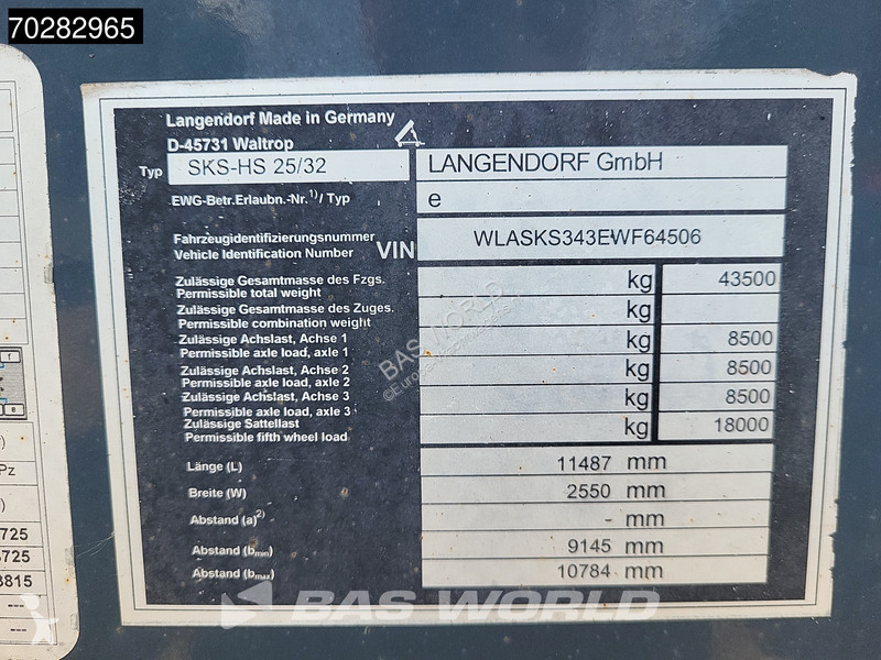 Semiremorca Langendorf SKS-HS Hydraulic valve...