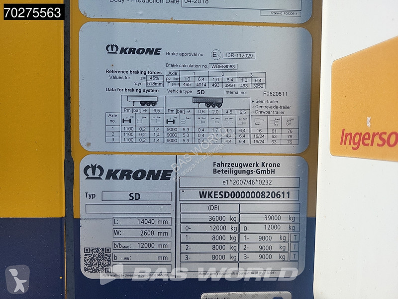 Semitrailer Krone Doppelstock 88m3