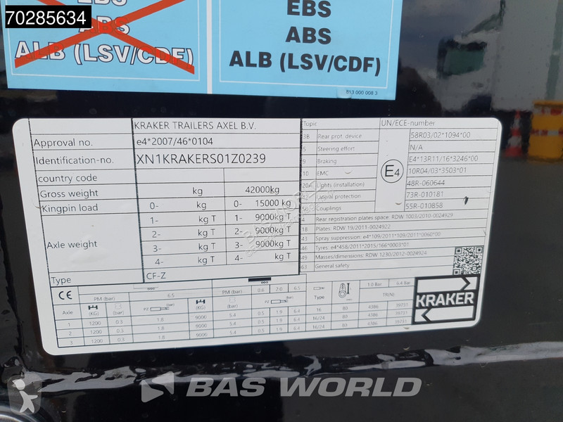 Semitrailer Kraker trailers CF-Z 3 axles NEW...
