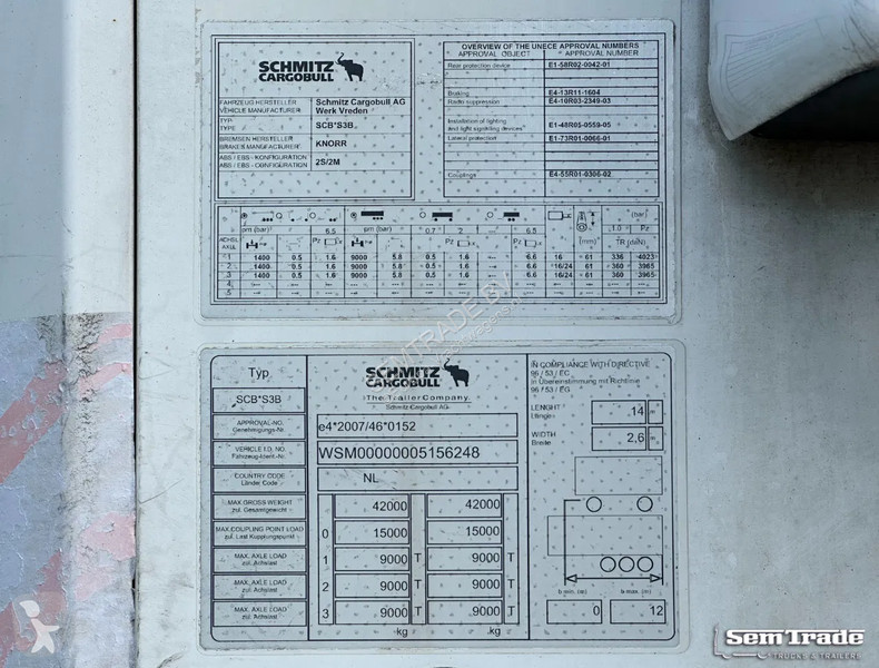 Oplegger Schmitz Cargobull SCB*S3B THERMO KING...