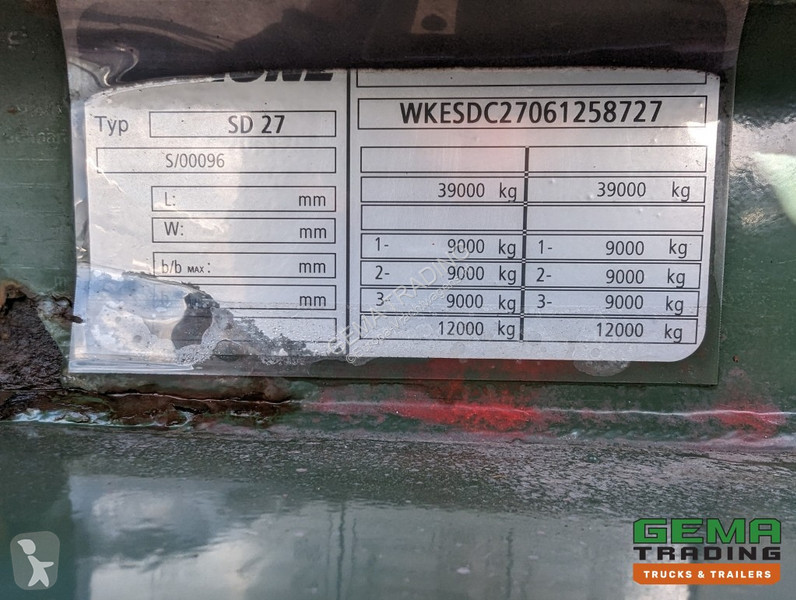 Semitrailer Krone 27 3-Assen BPW Kont Schuiver...