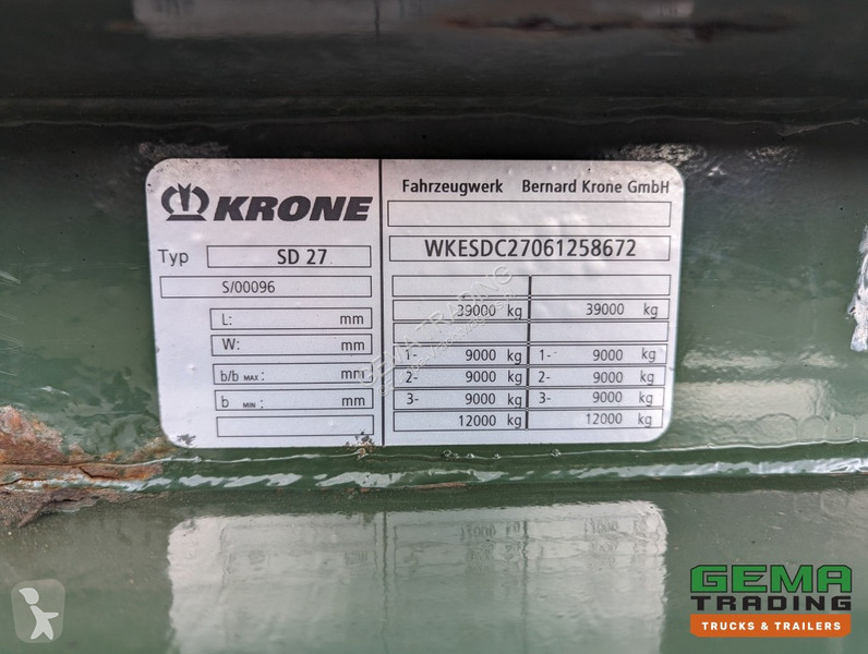 Semitrailer Krone 27 3-Assen BPW RearSlider -...