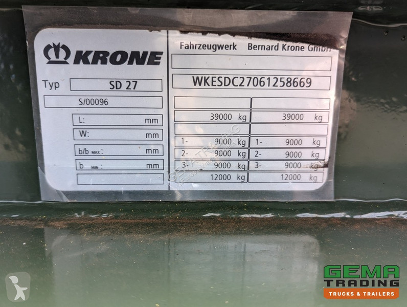 Semitrailer Krone 27 3-Assen BPW RearSlider -...